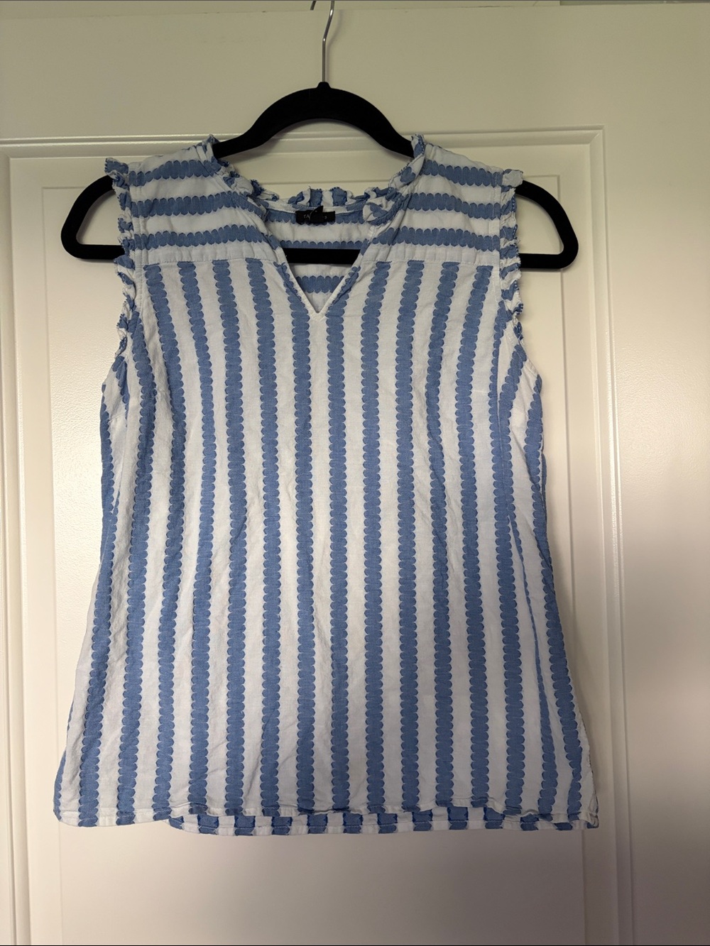 Talbots Blue and White Striped Sleeveless Shell